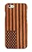 SunSmart Unique Handmade Genuine Natural Wood Wooden Hard bamboo Case Cover for iPhone 6 plus 5.5'' (rosewood-the stars and stripes)