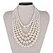 Kalse 5 Layers Strand Simulated Pearl Strand Bib Pendant Necklace White (5 Strands)