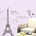 1 X Eiffel Tower DIY Removable Art Vinyl Wall Sticker Decor Mural Decal