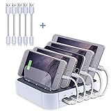Charging Station, Topoint Multi Device USB Charging Docking Station with 3 Lightning Charging Cords and 2 Micro USB Charging Cords for iPhones/Smart Phones/Tablets
