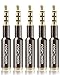 FosPower 3.5mm Male to Female Auxiliary Stereo Audio Headphone Jack AUX Adapter, 4-Conductor TRRS for iPhone, Smartphones, Tablets, Speakers, Microphone & Card Readers (5 Pack)