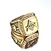 PMTIER Men's Cubic Zirconia Masonic Freemason Gold and Black Plated Stainless Steel Rings Size 11