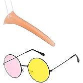 JinYu Suitable for Glasses Pink Yellow Lenses Prop Costume Long Nose Costume Set