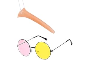 JinYu Suitable for Glasses Pink Yellow Lenses Prop Costume Long Nose Costume Set
