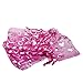 Housweety 100PCs Fuchsia Love Heart Pattern Organza Wedding Gift Bags Pouches 12x9cm