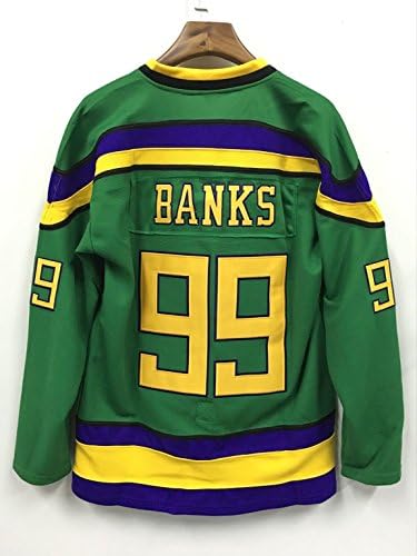 CoreSpot Adam Banks 99 Ducks Hockey Jersey S-XXXL Green (S)