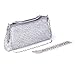 ECOSUSI Ladies Clutches Purses Crystal Rhinestone Party Evening Bags Silver