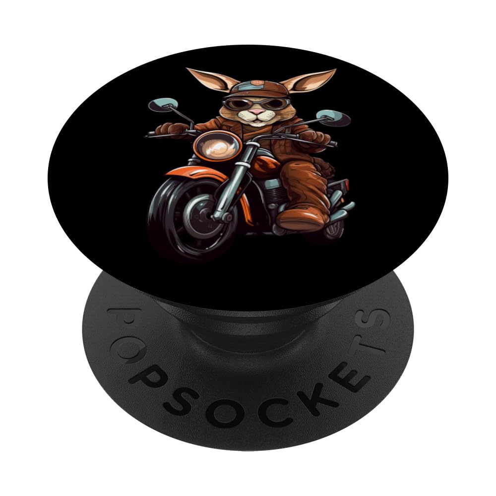 Bunny Motorbike / Motorcyclist Bunny PopSockets Adhesive PopGrip