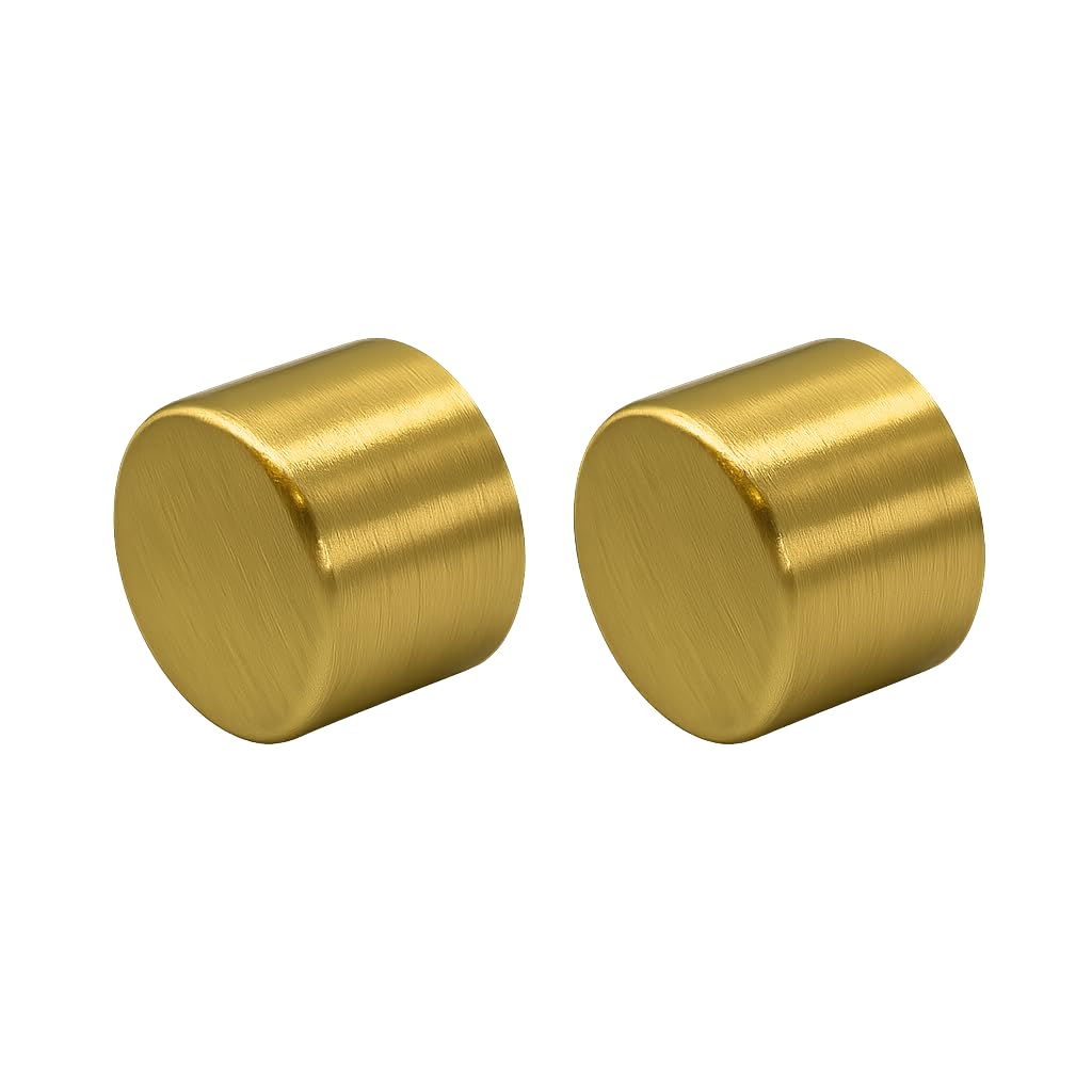 EVOGES Satin Brass Dimmer Knobs – Pack of 2, Ø21.7mm x 15.8mm, Universal Replacement, 6mm D-Spindle