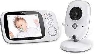 GHB Babyphone 3,2 Zoll Smart Baby Monitor mit TFT LCD Bildschirm Nachtsichtkamera und Temperaturüberwachung (Babyeinheit ohne Akku)