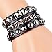 Y-blue Cool Fashion Street Rock Punk Leather Multilayer Bracelet 5 Color