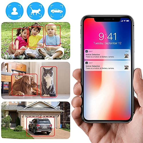 WONGKUO Wireless Security Outdoor Camera with Solar Panel 170° Wide