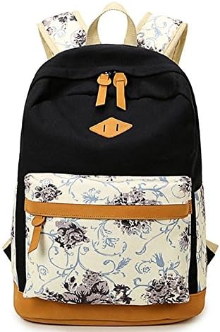 School Backpack for Girls Canvas Casual Lightweight Bookbag Backpack