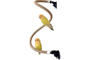Suction Cup Set for Bird Window/Bath/Car/Travel Perches - Suitable for Small and Medium Bird Parrot Parakeet Cockatiel Conure