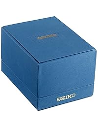 Reloj automático Seiko para hombre con esfera azul y correa de cuero marrón