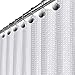 Waffle Fabric White Shower Curtain with Liner Set - Includes Free Clear Liner, Decorative Shower Curtain for Bathroom Set - Rustproof Metal Grommets Waterproof Hotel Quality 72
