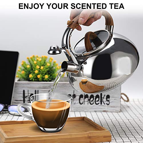Whistling Tea Kettle Teapot Stovetop 3.2 Quart Food Grade Stainless