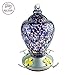 Best Home Products Hummingbird Feeder with Perch - Hand-Blown Glass Feeders | Autumn Impressions (Purple)