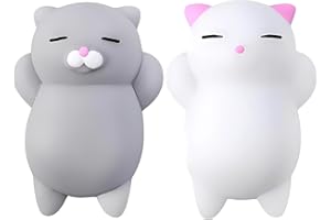 Nutty Toys Squishy Cat Set - 2" Soft Silicone Kawaii Kitties, Top Stress Relief Toy 2025 Unique Gifts for Teens Kids Women Men Adults Best Teenage Girls Teen Boy Tween Christmas Stocking Stuffers Idea