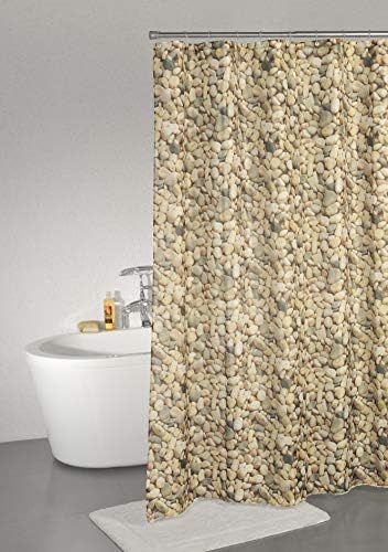 Spread Spain 100% Water Proof Textile Polyester 180 x 200 cm Shower Curtain with 12 Plastic Hooks