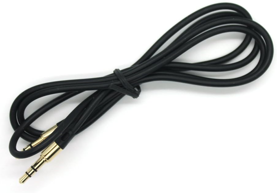 Diginova - 3.5mm Gold Plated Auxiliary Audio Cable (3.2ft / 1m) AUX Cable Jack for Beats Headphones, Apple iPods, iPhones, iPads, Home / Car Stereos, Tablets and More (Black)