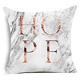 Aremazing Modern Rose Gold White Marble Pattern Super Soft Throw Pillow Case Cushion Cover Home Decor 18 X 18 Inches (Hope)
