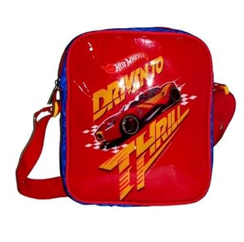 Hot Wheels Polyester 21 cms Red & Blue Messenger Bag (MBE-MAT339)
