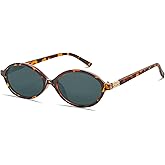 BOTEN Retro Oval Sunglasses for Women Men Small 90s Sun Glasses Trendy Round Shades Cute Designer Sunnies