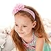 Baby Girl Gifts - Elastic Lace Headbands with Flower and Bows. Best Hair Accessories for Newborn, Infant, Toddler and Older Kids. Cute Birthday or Baby Shower Gift. Soft and Stretchy Pink Head Bands.