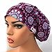 DK Scrub Hats Women’s Adjustable Bouffant Surgical Ponytail Cap Purple Kaleidoscope