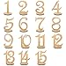 ElekFX Table Numbers 1-15 Wedding Wooden Table Number Cards with Round Base Double Sided Design Table Holders for Wedding/Party Reception and Decoration