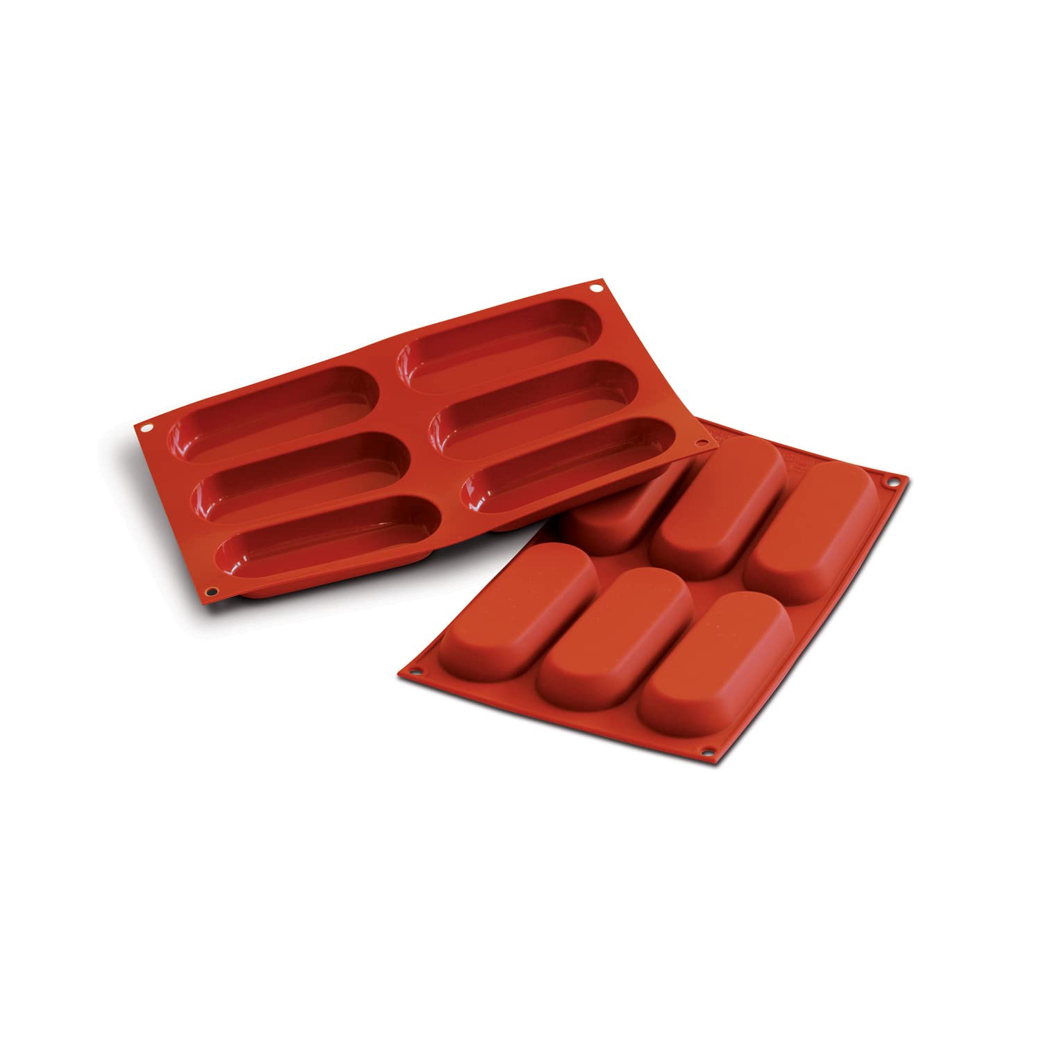 Silikomart | SF103 Silicone Mould for Monoportions, Non-Stick, 6 Cavities, Pack of 10 Cake Moulds, 12,7 x 4,1 cm 1,7 h