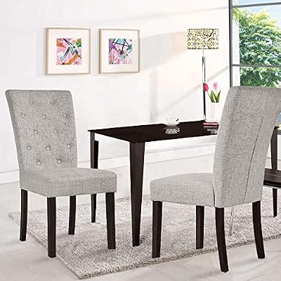 Merax Beige Dining Chair Leisure Padded Chair With Sturdy Wood Legs Set Of 2 Amazon Sg Home
