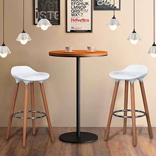 WOHOMO Christmas Gift for Your House Set of 2 White Barstools for Home Bar Kitchen
