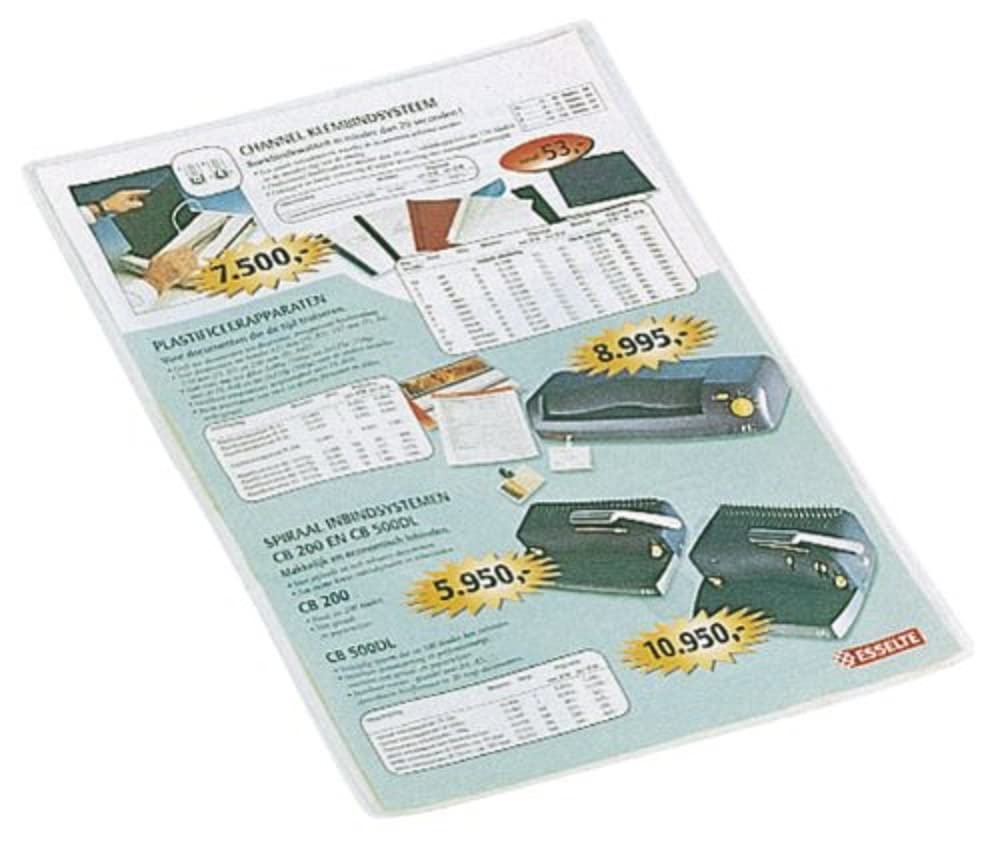 Esselte Card Holder, Pack of 100, A4 Format, Transparent, 105 Micron PP Material, 47774