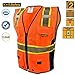KwikSafety - Charlotte, NC - CLASSIC Safety Vest [JUMBO Pocket] Class 2 ANSI OSHA High Visibility Reflective Heavy Duty Mesh Zipper HiVis Construction HiViz Work Gear/Orange 2XL