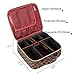 WODKEIS Makeup Case Cosmetic Bag Professional Train Case Large Makeup Box Make Up Storage Organizer with Removable Dividers & Brush Section for Women Girls Travel, PU Leather, Hard Shell, Brown