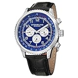 Stuhrling Original Men's 858L.02 Octane Concorso Silhouette Analog Swiss Quartz Black Croc-Textured Leather Watch