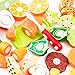 Play Food Set for Kids 40Pcs Pretend Cutting Fruits Food Playset Kitchen Cooking Sets Toys for Educational Learning Fake Plastic Foods for Toddlers Kids Girls Boys Inspiring Imagination with Apron Hat