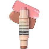 DIBS Beauty - Desert Island Duo Blush + Bronzer Stick, Creamy, buildable, blendable, streak-free - (2 You Do You/Mood Boost)(nude pink/light to tan with neutral undertones) Size: (0.3 oz)