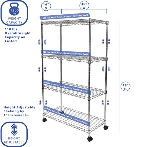 Seville Classics Solid Steel Wire Shelving Storage Unit Adjustable