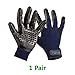 ToHa Pet Grooming Gloves for Dogs Cats Horses with Long Short Fur, Left and Right Enhanced 5 Finger Pet Hair Remover Mitt, Gentle Massage Tool (Navy Blue, 1 Pair)