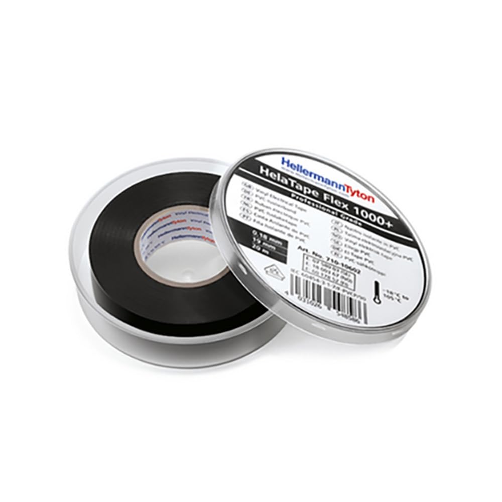 HellermannTyton HelaTape Flex 1000+ 710-10602 Insulation Tape HelaTape Flex 1000+ Black (L x W) 20 m x