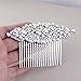 Fairy Moda Long Crystal Floral Bridal Wedding Hair Comb Silver Tone for Women (Width 4 1/8