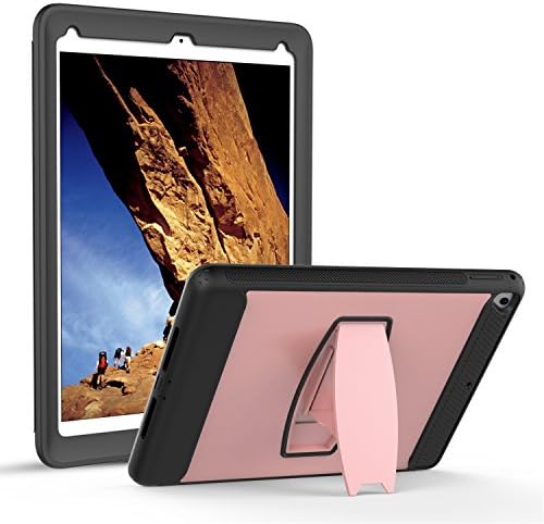 iPad Air2,iPad Pro9.7 ,New iPad 2017 9.7 inch Case,MARKILL Heavy Duty Shockproof Drop Protective Case with Kickstand and Built-in Screen Protective for iPad Air2 Pro9.7 iPad 2017 (Rose Gold)