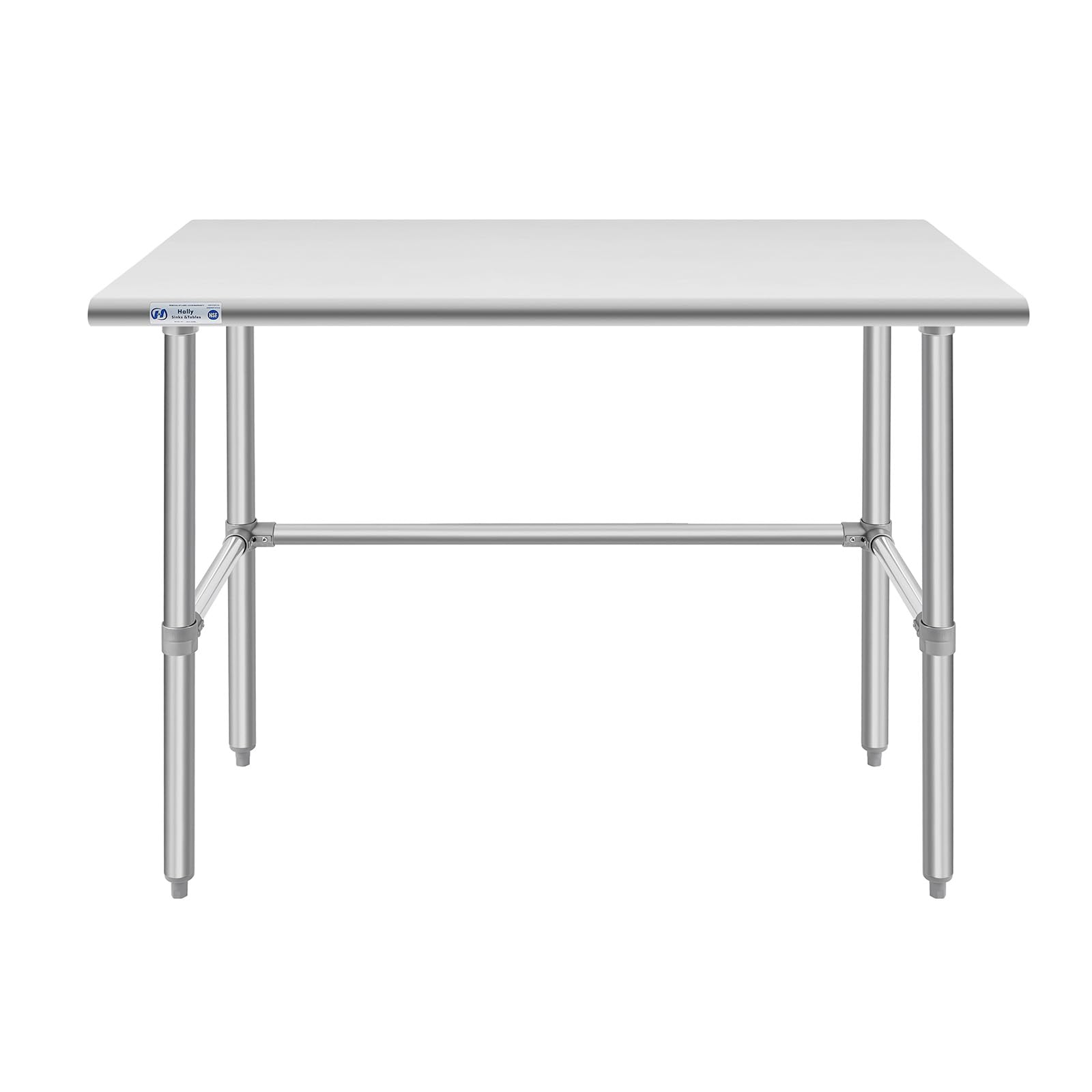 Photo 1 of Hally Open Base Stainless Steel Table 30 x 48 Inches, NSF Commercial Heavy Duty Prep & Work Table with Galvanized Legs for Restaurant, Home and Hotel