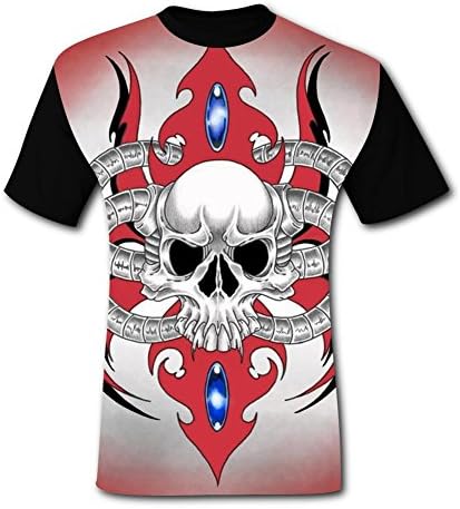 JALYOPEN Cool Skull Shirt Men's 3D Printing Short Sleeves L