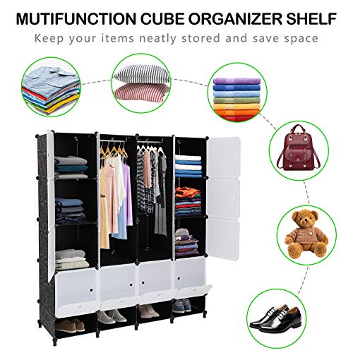 VINGLI Cube Storage Organizer, Plastic Closet DIY Plastic