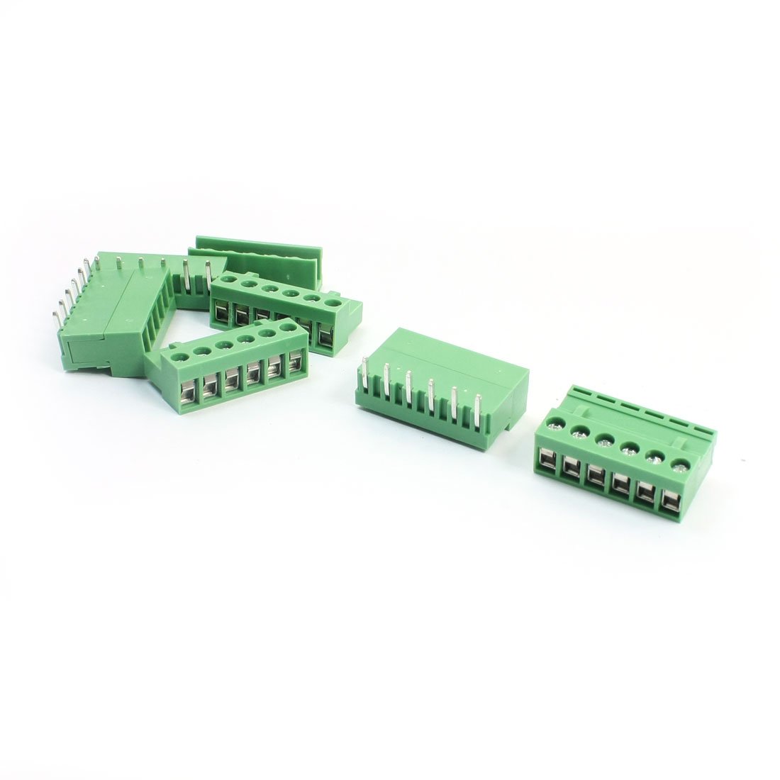 sourcing map 5 Pcs 5.08mm Pitch 6-Pin Through Hole PCB Screw Terminal Barrier Block
