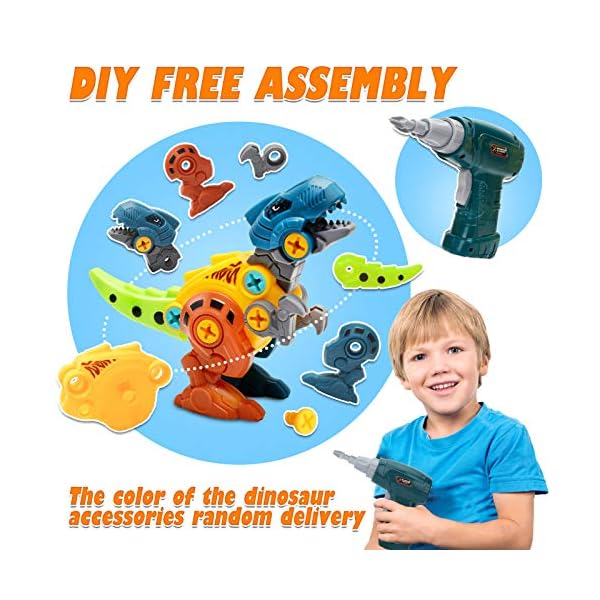 Dreamon Take Apart Dinosaur Toys for Kids with Storage Box Electric Drill, DIY Construction Build Set Educational STEM…